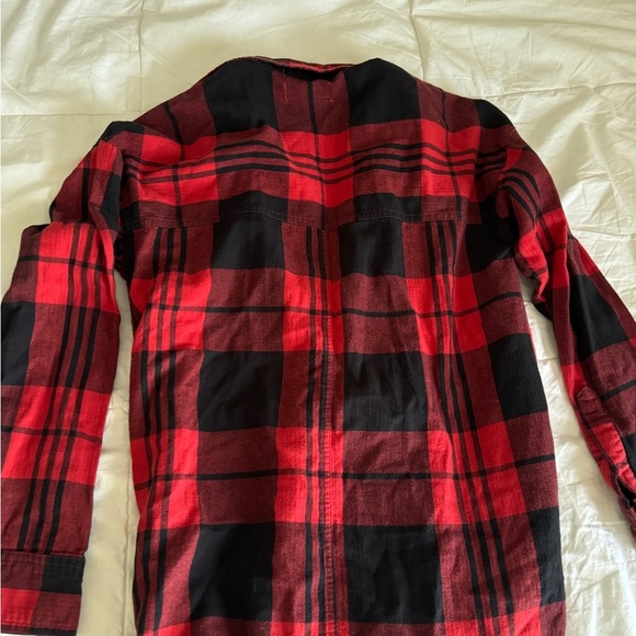 Old Navy Women’s Flannel Shirt – Size XS, Red & Black Plaid, Soft Button-Down - Picture 9 of 11